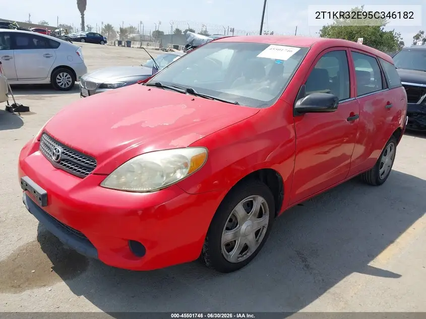 2005 Toyota Matrix VIN: 2T1KR32E95C346182 Lot: 45501746