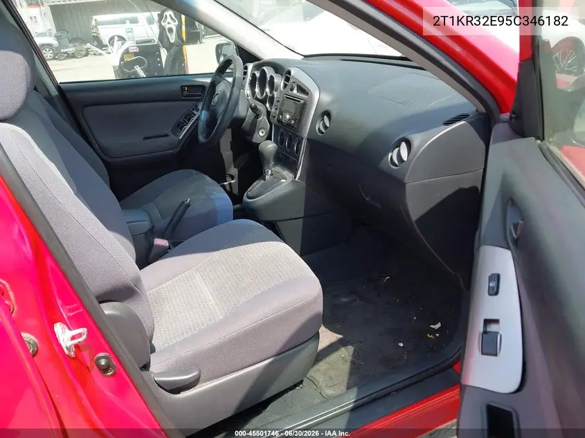 2005 Toyota Matrix VIN: 2T1KR32E95C346182 Lot: 45501746