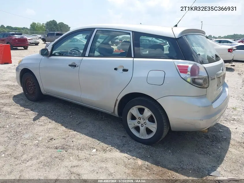 2005 Toyota Matrix VIN: 2T1KR32E35C366931 Lot: 45531954