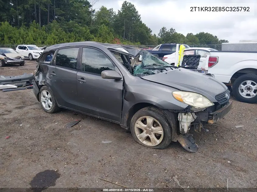 2005 Toyota Matrix Xr VIN: 2T1KR32E85C325792 Lot: 45591835