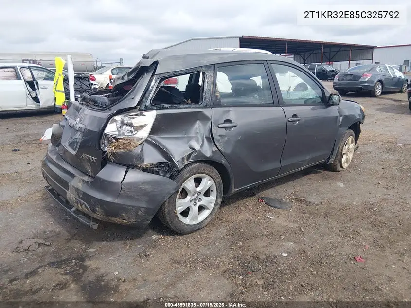 2005 Toyota Matrix Xr VIN: 2T1KR32E85C325792 Lot: 45591835