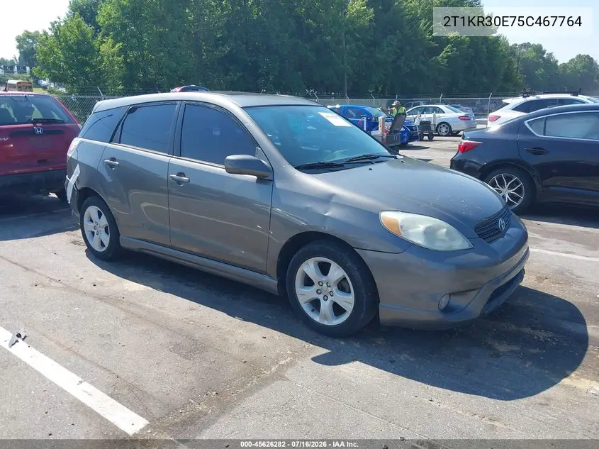 2005 Toyota Matrix Xr VIN: 2T1KR30E75C467764 Lot: 45626282