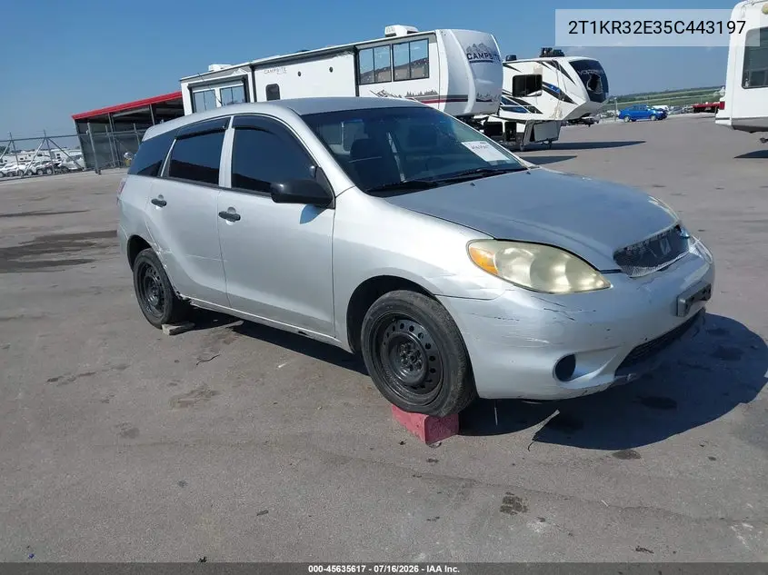 2005 Toyota Matrix VIN: 2T1KR32E35C443197 Lot: 45635617