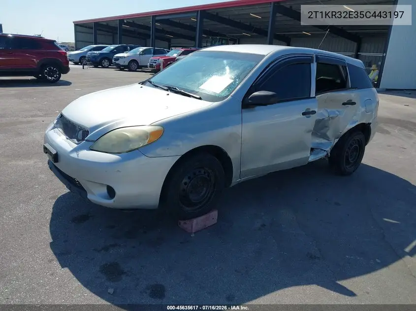 2005 Toyota Matrix VIN: 2T1KR32E35C443197 Lot: 45635617