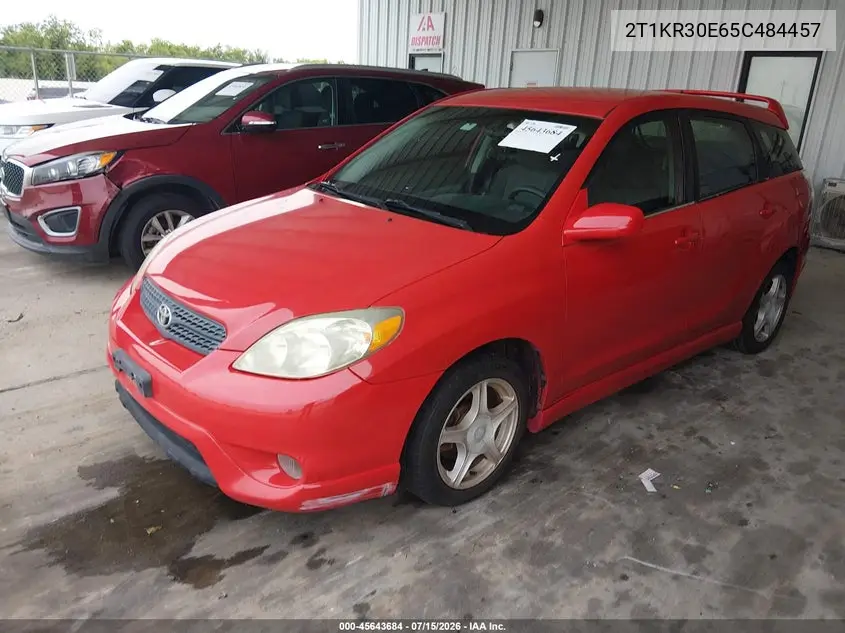 2005 Toyota Matrix Xr VIN: 2T1KR30E65C484457 Lot: 45643684