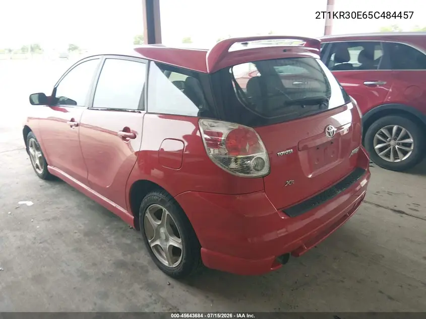 2005 Toyota Matrix Xr VIN: 2T1KR30E65C484457 Lot: 45643684