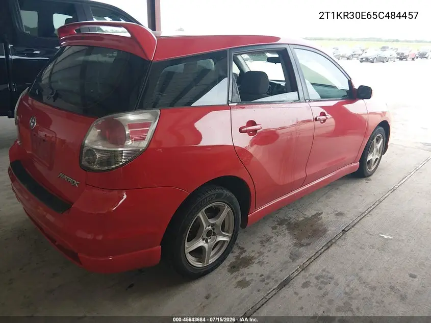 2005 Toyota Matrix Xr VIN: 2T1KR30E65C484457 Lot: 45643684