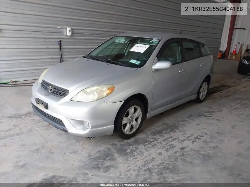 2005 Toyota Matrix Xr VIN: 2T1KR32E55C404188 Lot: 45647753