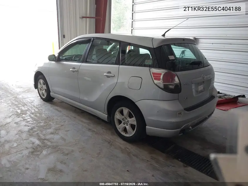 2005 Toyota Matrix Xr VIN: 2T1KR32E55C404188 Lot: 45647753