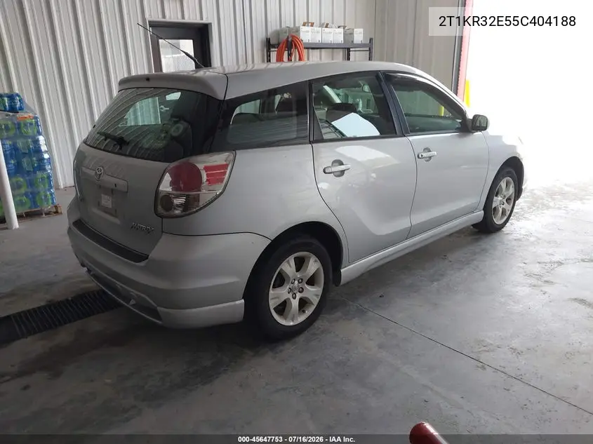 2005 Toyota Matrix Xr VIN: 2T1KR32E55C404188 Lot: 45647753