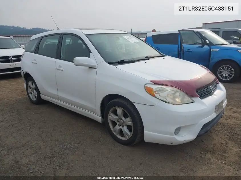 2005 Toyota Matrix Xr VIN: 2T1LR32E05C433151 Lot: 45670800