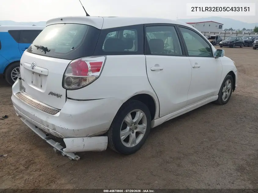 2005 Toyota Matrix Xr VIN: 2T1LR32E05C433151 Lot: 45670800