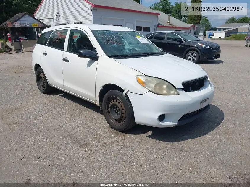 2005 Toyota Matrix VIN: 2T1KR32E35C402987 Lot: 45680912
