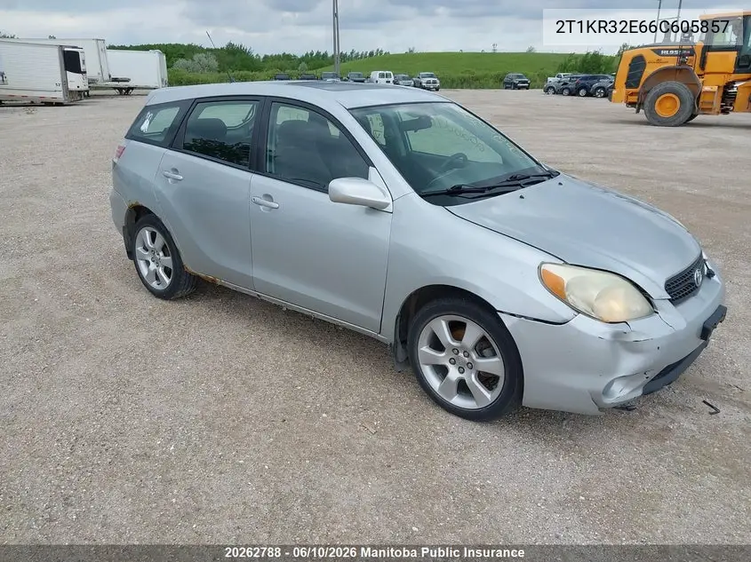 2006 Toyota Matrix Xr VIN: 2T1KR32E66C605857 Lot: 20262788