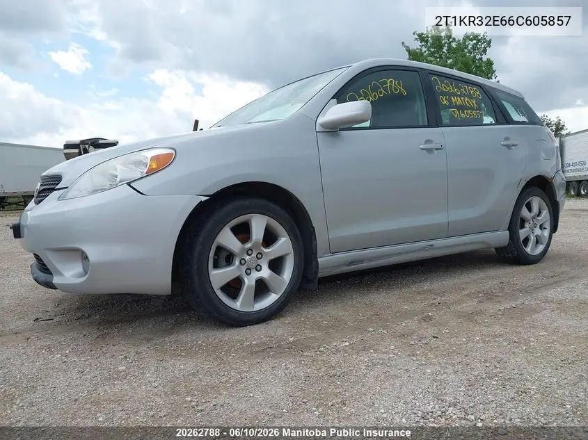 2006 Toyota Matrix Xr VIN: 2T1KR32E66C605857 Lot: 20262788