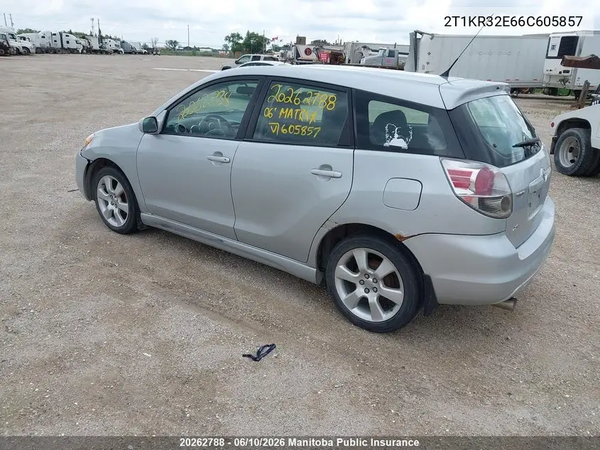 2006 Toyota Matrix Xr VIN: 2T1KR32E66C605857 Lot: 20262788