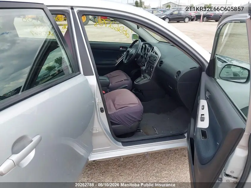 2006 Toyota Matrix Xr VIN: 2T1KR32E66C605857 Lot: 20262788