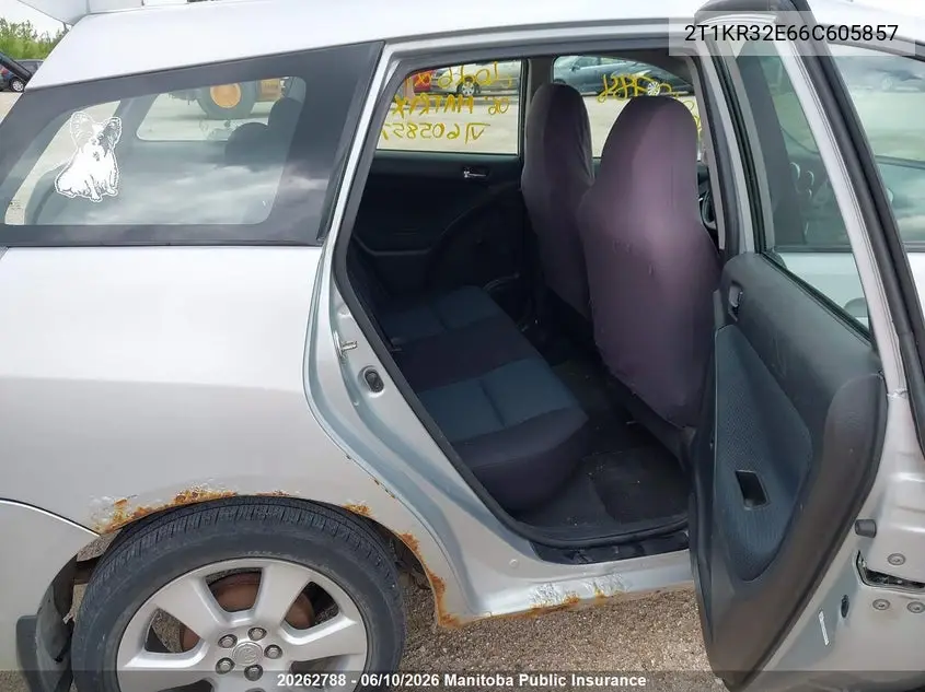 2006 Toyota Matrix Xr VIN: 2T1KR32E66C605857 Lot: 20262788