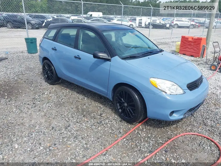 2006 Toyota Matrix VIN: 2T1KR32E06C589929 Lot: 45087101