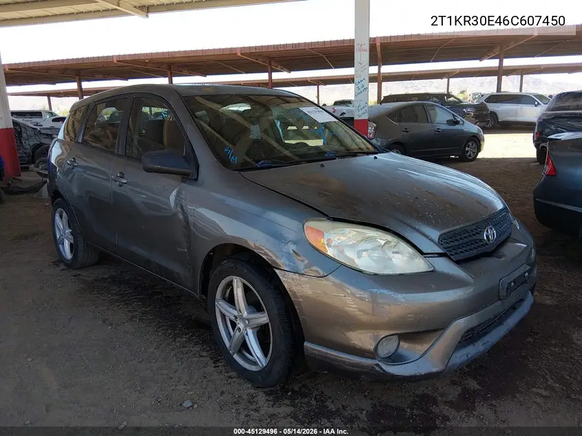 2006 Toyota Matrix Xr VIN: 2T1KR30E46C607450 Lot: 45129496