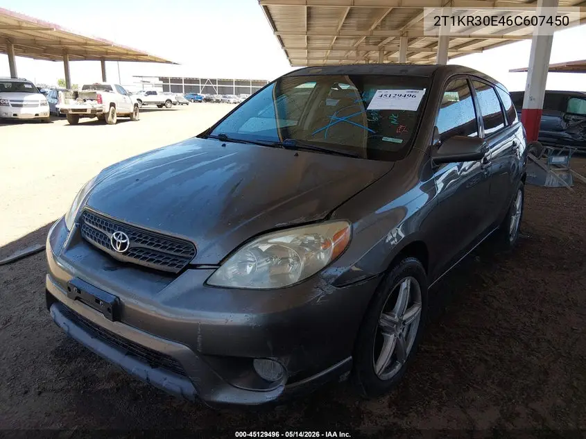 2006 Toyota Matrix Xr VIN: 2T1KR30E46C607450 Lot: 45129496