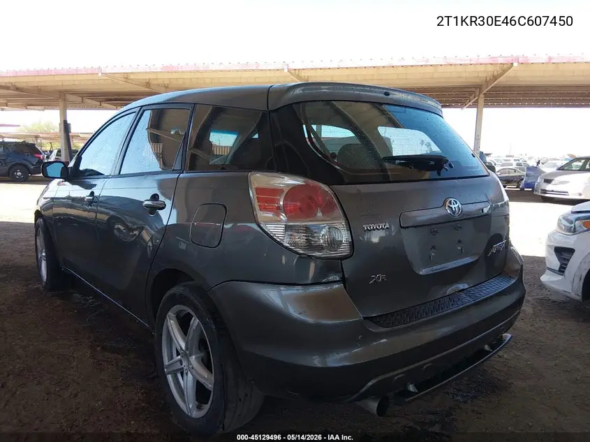 2006 Toyota Matrix Xr VIN: 2T1KR30E46C607450 Lot: 45129496