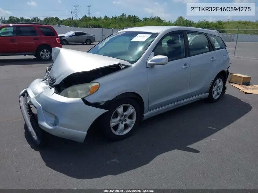 2006 Toyota Matrix Xr VIN: 2T1KR32E46C594275 Lot: 45199639