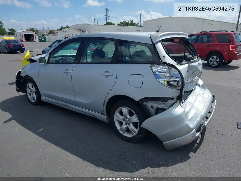 2006 Toyota Matrix Xr VIN: 2T1KR32E46C594275 Lot: 45199639
