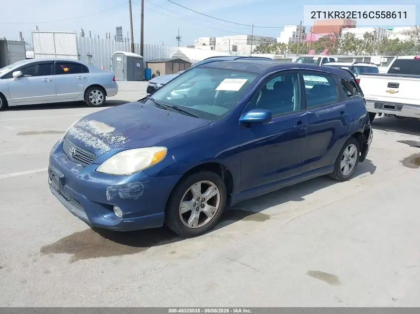 2006 Toyota Matrix Xr VIN: 2T1KR32E16C558611 Lot: 45325535