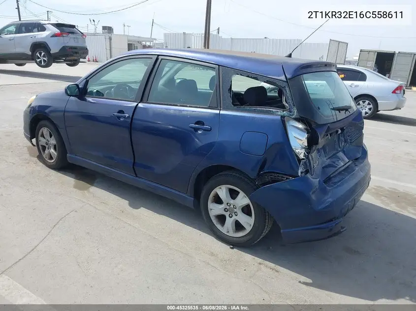 2006 Toyota Matrix Xr VIN: 2T1KR32E16C558611 Lot: 45325535
