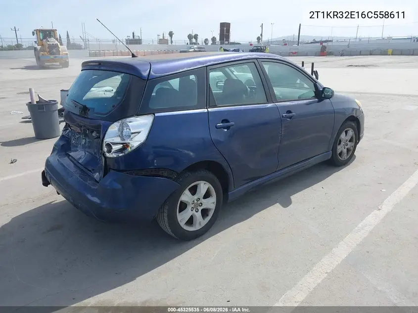 2006 Toyota Matrix Xr VIN: 2T1KR32E16C558611 Lot: 45325535