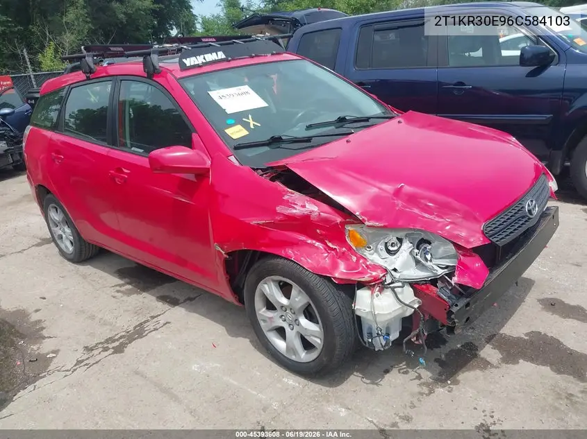 2006 Toyota Matrix Xr VIN: 2T1KR30E96C584103 Lot: 45393608