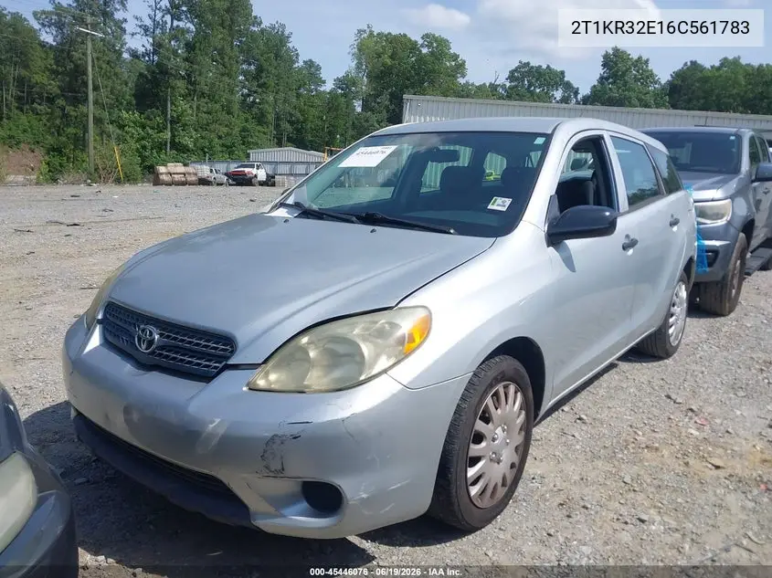 2006 Toyota Matrix VIN: 2T1KR32E16C561783 Lot: 45446076