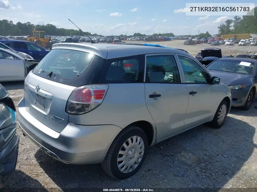 2006 Toyota Matrix VIN: 2T1KR32E16C561783 Lot: 45446076