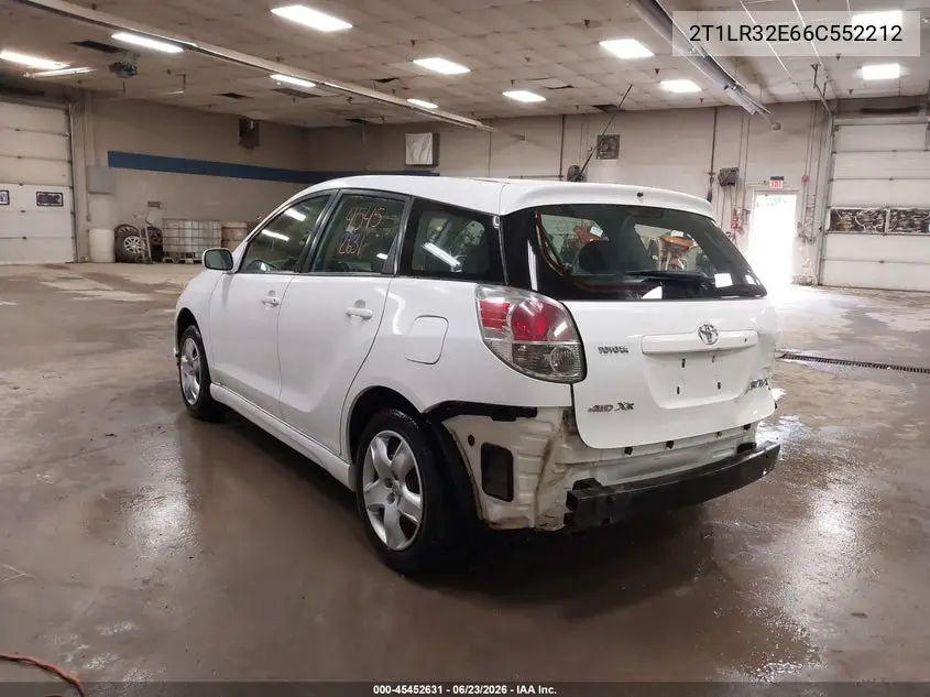 2006 Toyota Matrix Xr VIN: 2T1LR32E66C552212 Lot: 45452631
