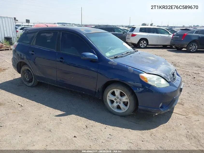 2006 Toyota Matrix Xr VIN: 2T1KR32E76C589670 Lot: 45462317