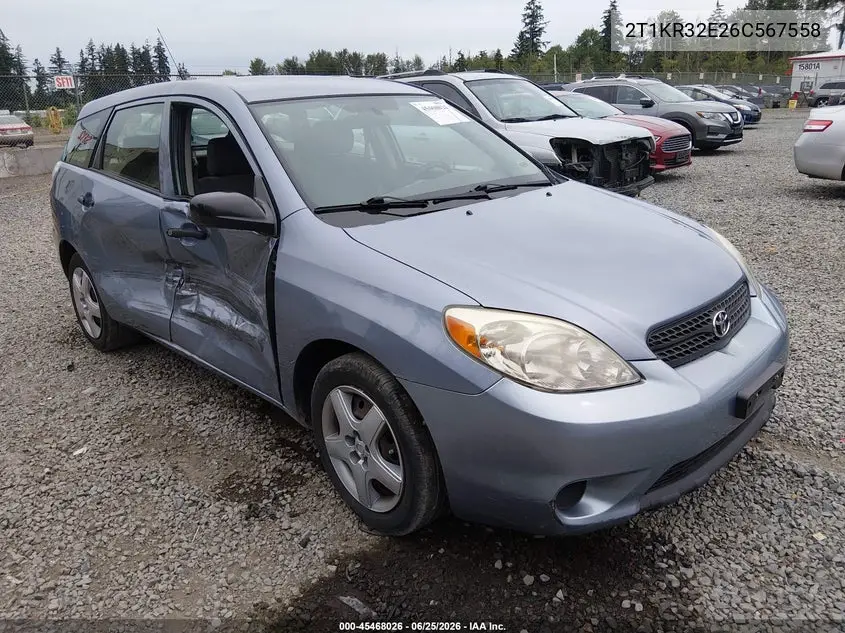 2006 Toyota Matrix VIN: 2T1KR32E26C567558 Lot: 45468026
