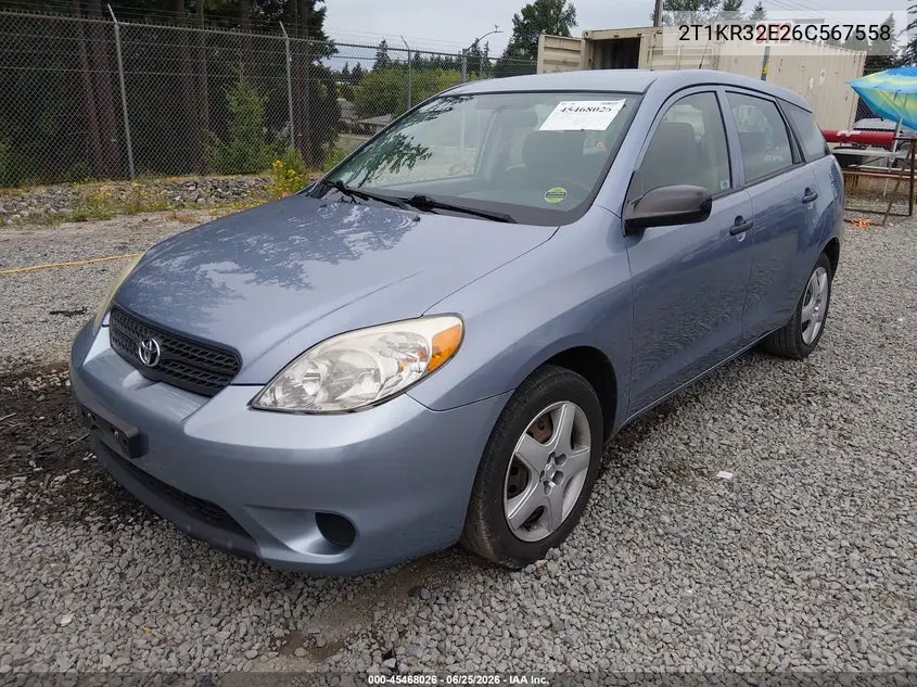 2006 Toyota Matrix VIN: 2T1KR32E26C567558 Lot: 45468026