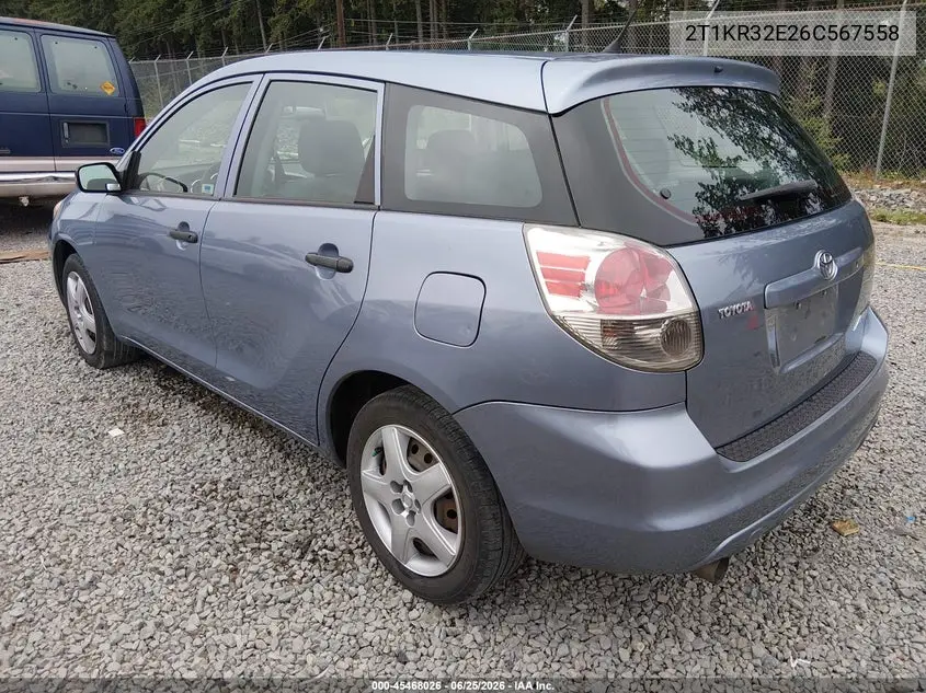 2006 Toyota Matrix VIN: 2T1KR32E26C567558 Lot: 45468026