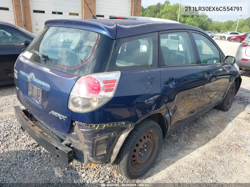 2006 Toyota Matrix VIN: 2T1LR30EX6C554791 Lot: 45493492