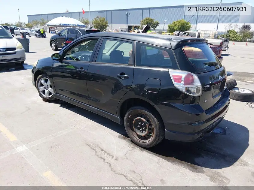 2006 Toyota Matrix Xr VIN: 2T1KR32E26C607931 Lot: 45550364