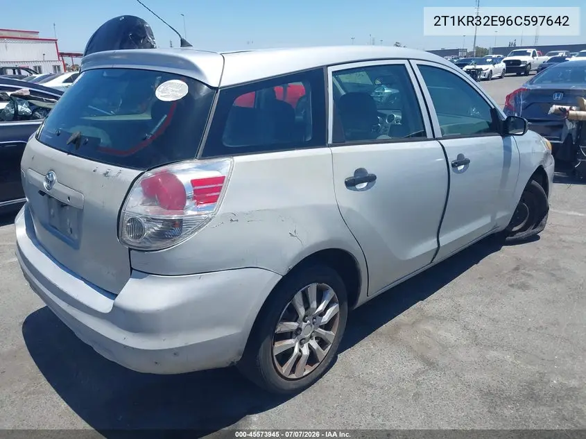 2006 Toyota Matrix VIN: 2T1KR32E96C597642 Lot: 45573945