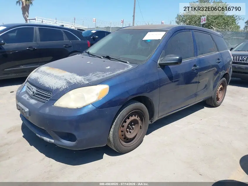 2006 Toyota Matrix VIN: 2T1KR32E06C616790 Lot: 45630520