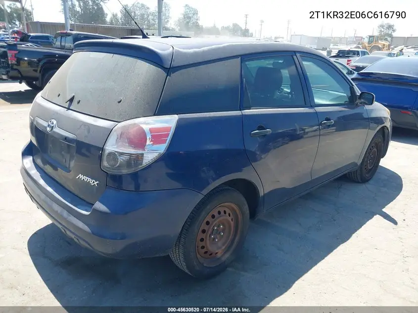 2006 Toyota Matrix VIN: 2T1KR32E06C616790 Lot: 45630520