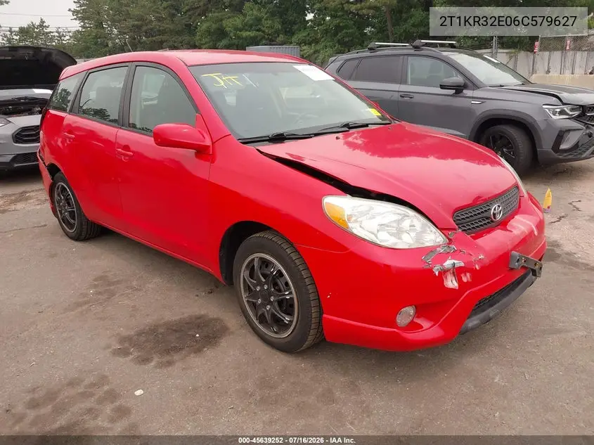 2006 Toyota Matrix Xr VIN: 2T1KR32E06C579627 Lot: 45639252
