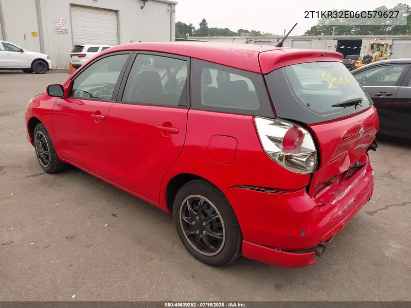 2006 Toyota Matrix Xr VIN: 2T1KR32E06C579627 Lot: 45639252