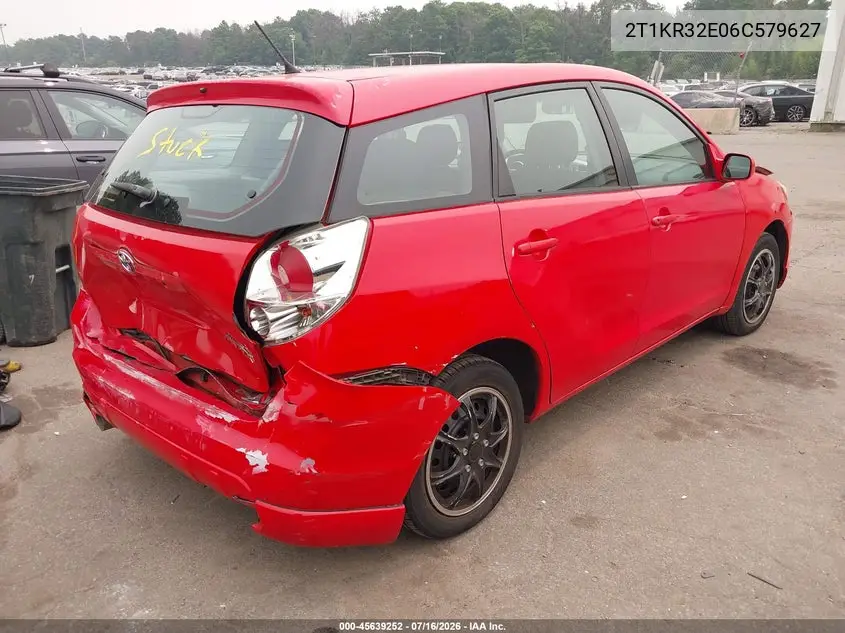 2006 Toyota Matrix Xr VIN: 2T1KR32E06C579627 Lot: 45639252