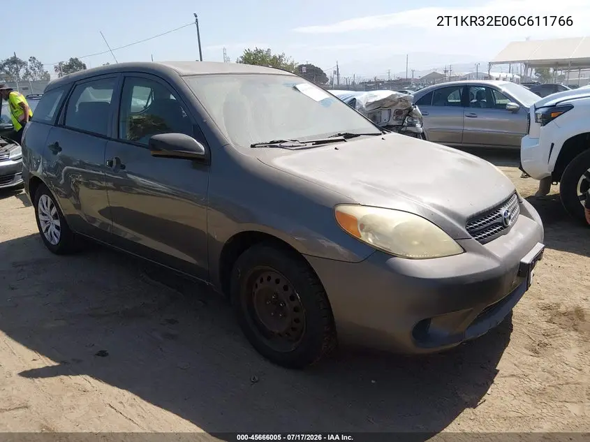2006 Toyota Matrix VIN: 2T1KR32E06C611766 Lot: 45666005