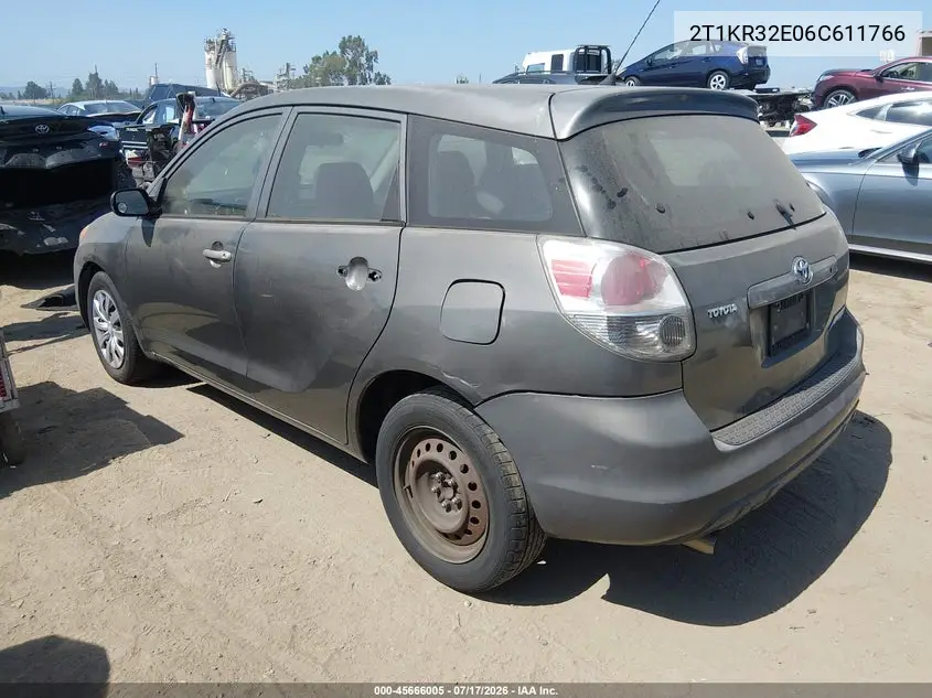 2006 Toyota Matrix VIN: 2T1KR32E06C611766 Lot: 45666005