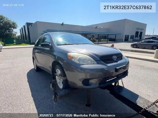 2007 Toyota Matrix VIN: 2T1KR32E37C637862 Lot: 20268723